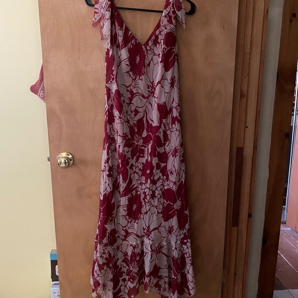 Red & cream dress
